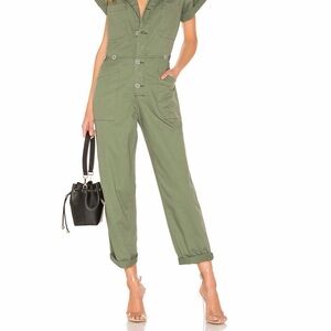 Pistola Olive Green Rolled Cuff Jumpsuit